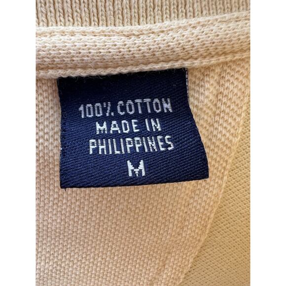 Mens IZOD Polo Shirt Size Medium Silk Yellow Short Sleeve - Picture 6 of 12